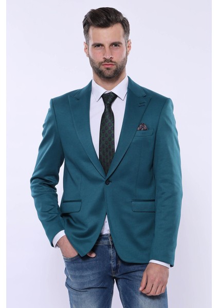 Erkek Sivri Yaka Slim Fit Ceket
