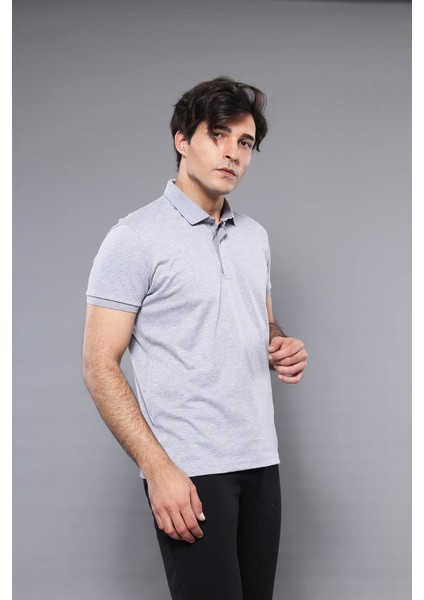 Erkek Polo Yaka Slim Fit düz Tişört