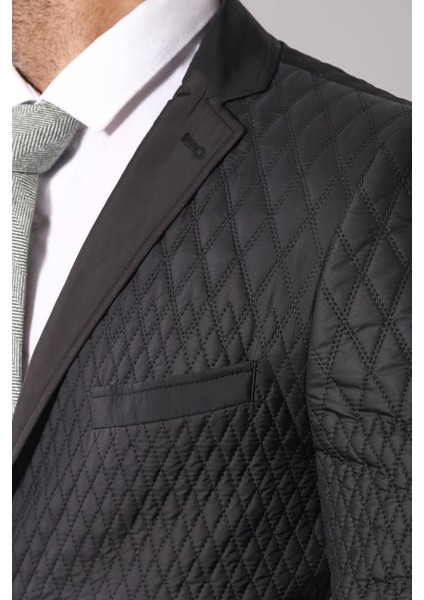 Erkek Üç Boyutlu Kapitone Slim Fit Spor Ceket fiyatları