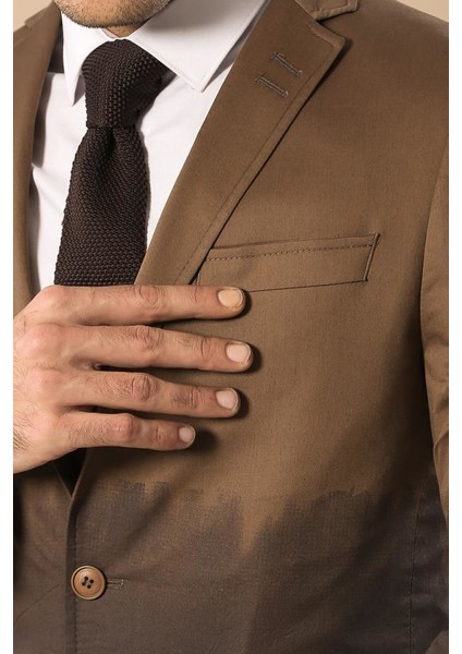 Erkek Pamuk Gazi Dikişli Slim Fit Ceket