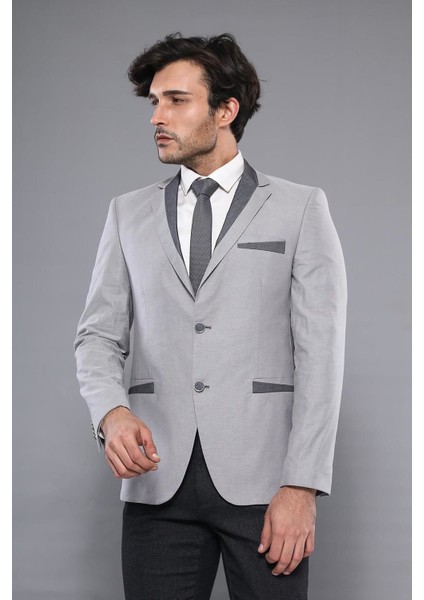 Erkek Yaka Modelli Slim Fit Ceket