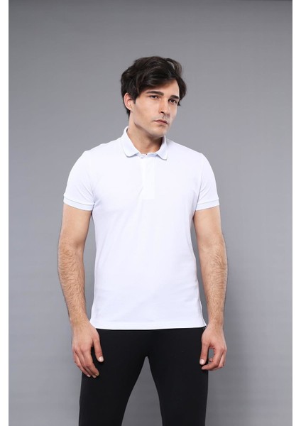 Erkek Polo Yaka Slim Fit düz Tişört