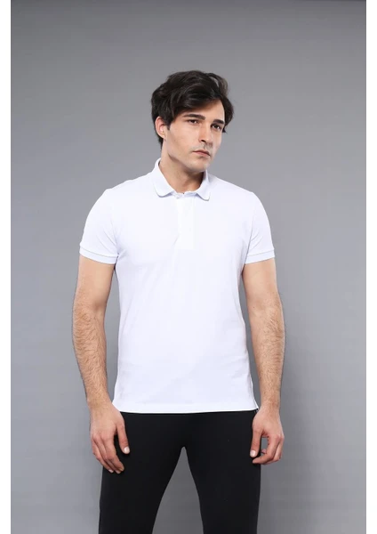 Erkek Polo Yaka Slim Fit  düz Tişört