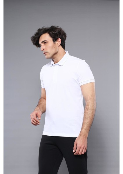 Erkek Polo Yaka Slim Fit düz Tişört