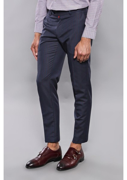 Erkek Slim Fit Çizgili Desen Kumaş Pantolon fiyatları