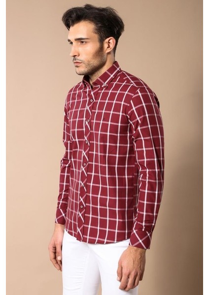Erkek Ekoseli Slim Fit Gömlek modelleri