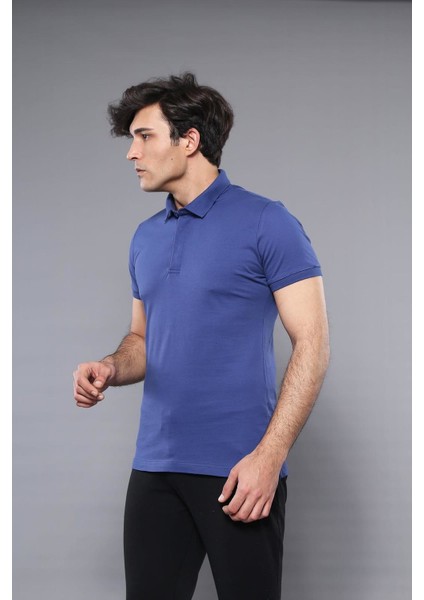 Erkek Polo Yaka Slim Fit düz Tişört