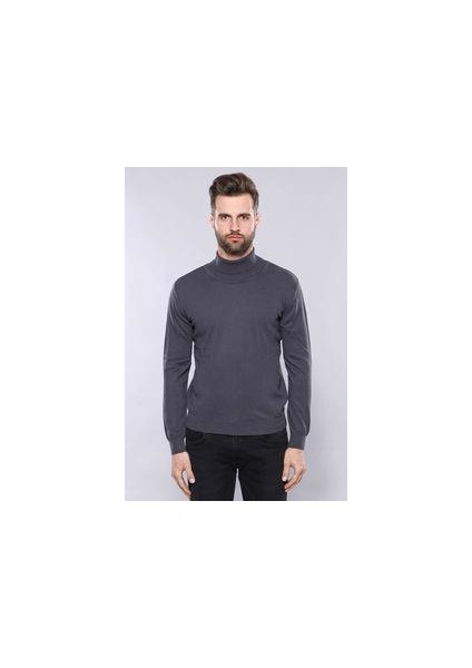 Erkek Slim Fit Desensiz Balıkçı Yaka Pamuk Triko fırsatları