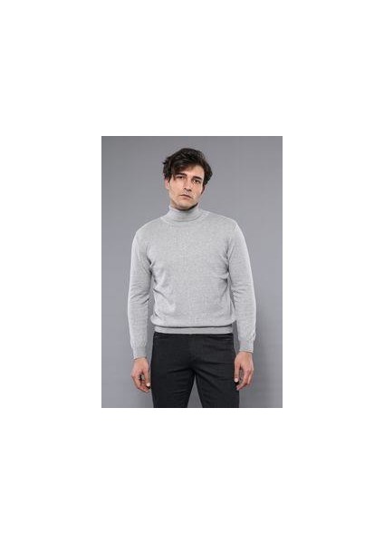 Erkek Slim Fit Desensiz Balıkçı Yaka Pamuk Triko indirimleri