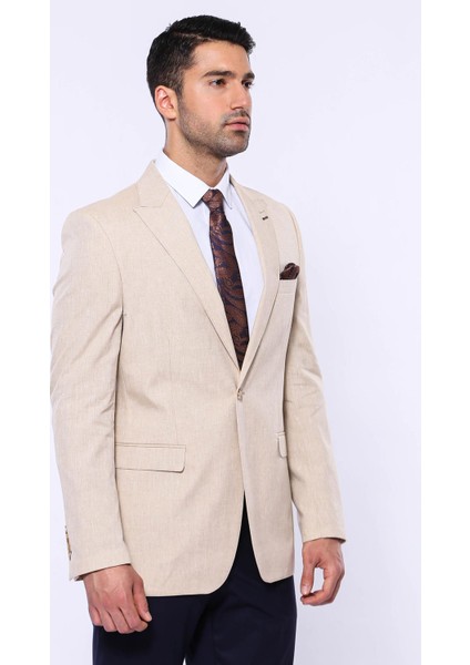 Erkek Sivri Yaka Slim Fit Spor Ceket