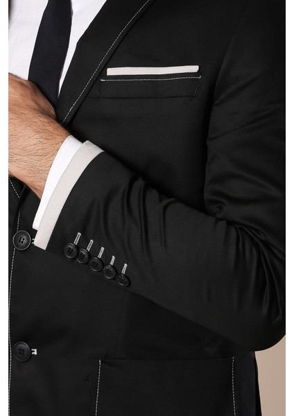 Erkek Kol Ağzı Parçalı Slim Fit Ceket fırsatları