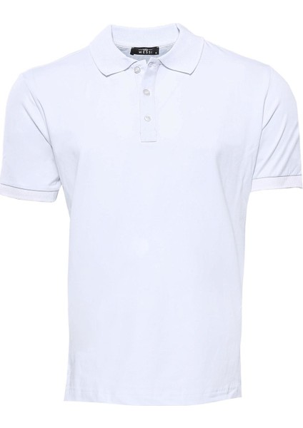 Erkek Slim Fit Polo Yaka Düz Tişört