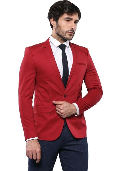 Erkek Pamuk Slim Fit Ceket
