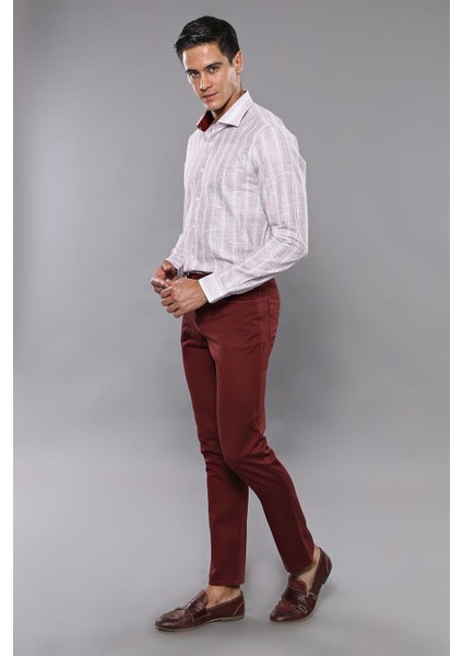 Erkek Beş Cepli Düz Slim Fit Dar Kesim Pantolon