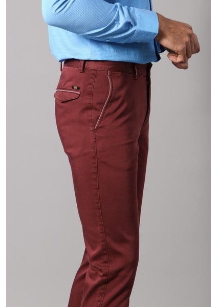 Erkek Cep Kapaklı Slim Fit Pamuk Pantolon