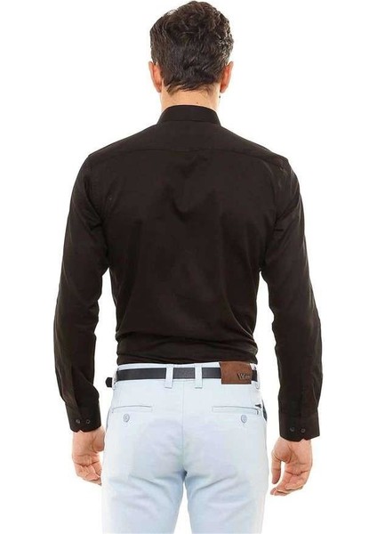 Erkek Pamuk Saten Slim Fit Gömlek fırsatları