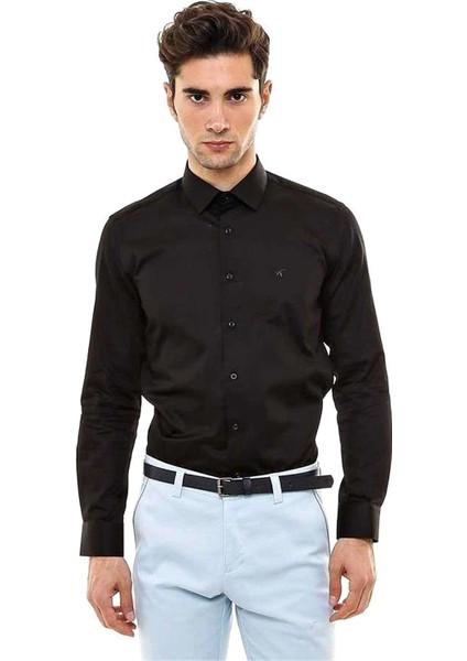 Erkek Pamuk Saten Slim Fit Gömlek indirimleri