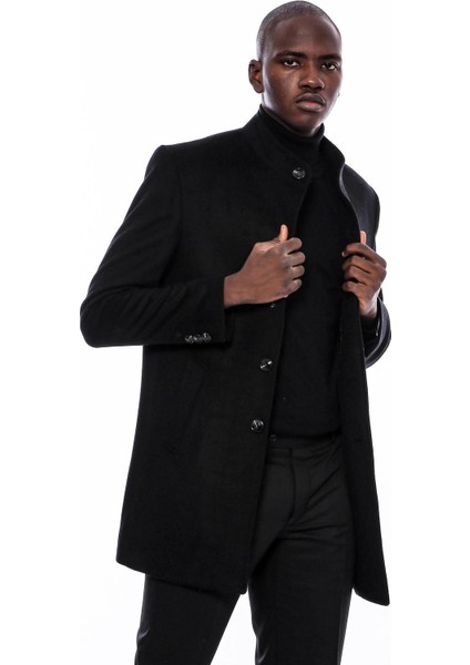 Erkek Hakim Yaka Slim Fit Uzun Kaban fiyatları