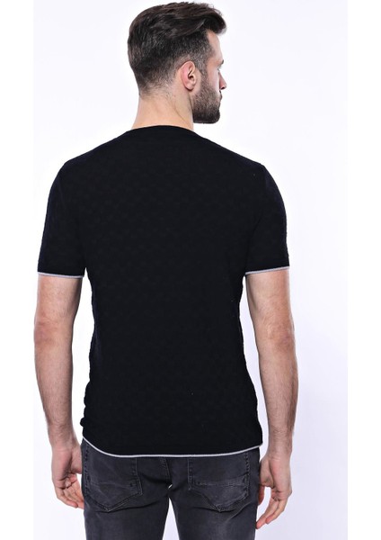 Erkek Slim Fit Bisiklet Yaka Desenli Pamuk Tişört modelleri