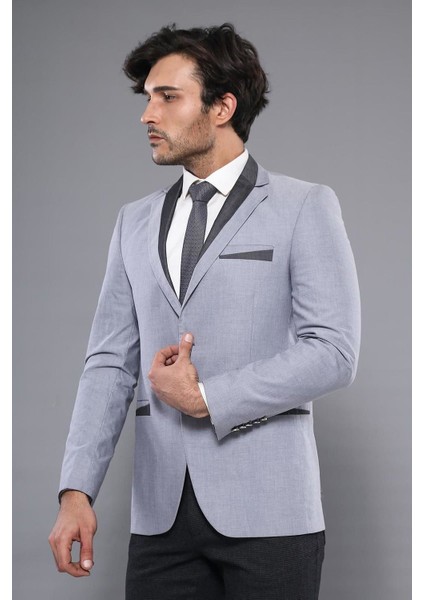 Erkek Yaka Modelli Slim Fit Ceket