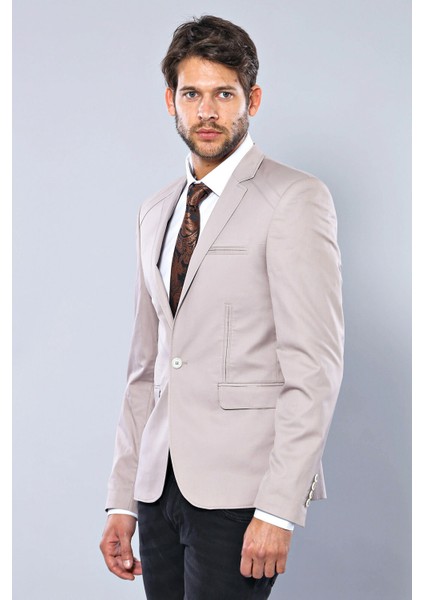 Erkek Pamuk Slim Fit Ceket