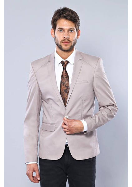 Erkek Pamuk Slim Fit Ceket