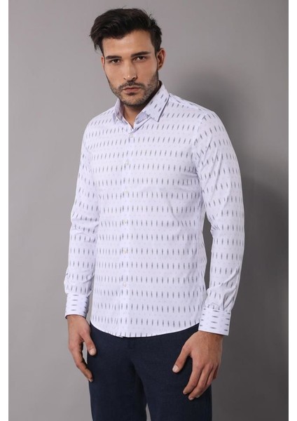 Erkek Slim Fit Çiçek Desenli Kısa Kollu Gömlek fiyatları