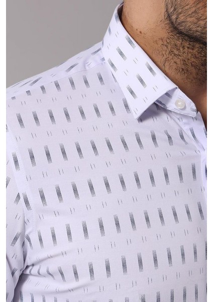 Erkek Slim Fit Çiçek Desenli Kısa Kollu Gömlek modelleri