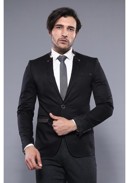 Erkek Hakim Yaka Slim Fit Ceket