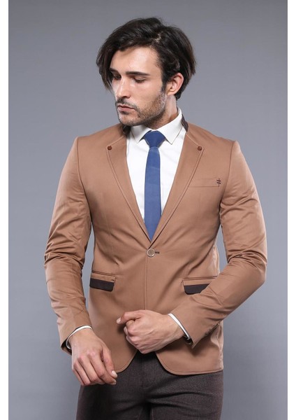 Erkek Hakim Yaka Slim Fit Ceket