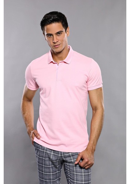 Erkek Polo Yaka Slim Fit düz Tişört