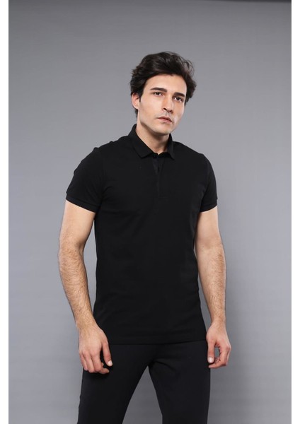 Erkek Polo Yaka Slim Fit düz Tişört