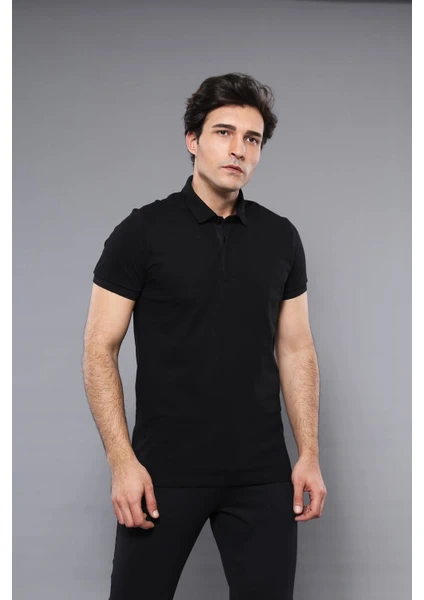 Erkek Polo Yaka Slim Fit  düz Tişört