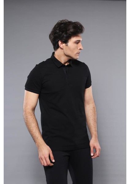 Erkek Polo Yaka Slim Fit düz Tişört