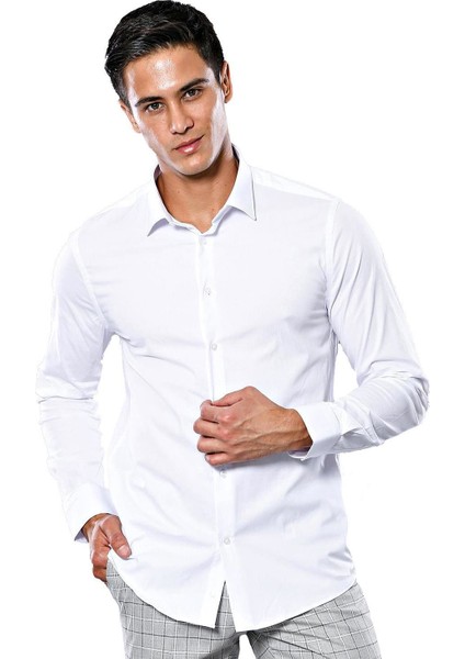 Erkek Likralı Gömlek