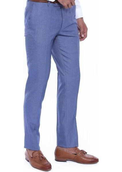 Erkek Kendinden Desenli Slim Fit Kumaş Pantolon fiyatları