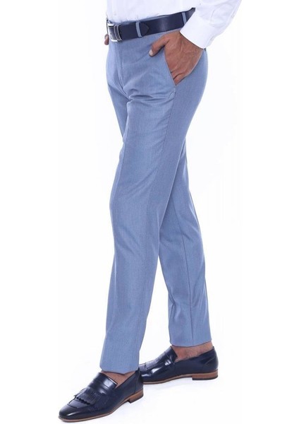 Erkek Kendinden Desenli Slim Fit Kumaş Pantolon fiyatları