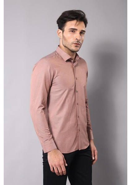 Erkek Slim Fit Desenli Gömlek