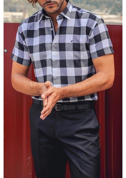 Erkek Sarı Slim Fit Ekose Desenli Pamuk Gömlek indirimleri