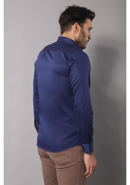 Erkek Pamuk Saten Slim Fit Gömlek fırsatları