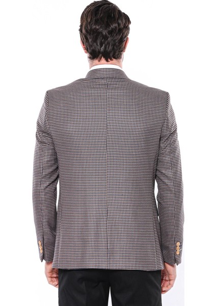 Erkek Kendinden Desenli Sivri Yaka Slim Fit Ceket fiyatları