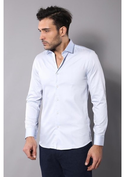 Erkek Pamuk Saten Slim Fit Gömlek fiyatları