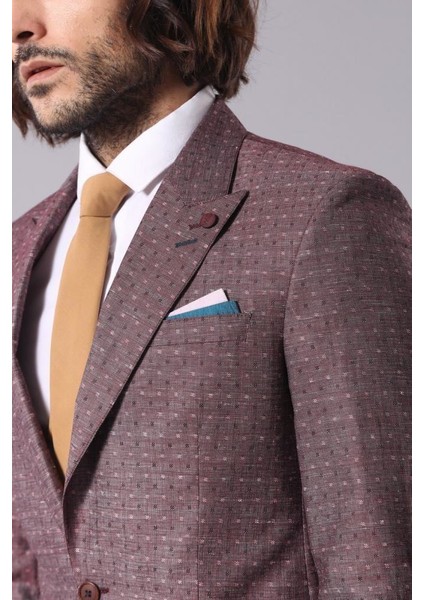 Erkek Keten Desenli Sivri Yaka Slim Fit Ceket fiyatları