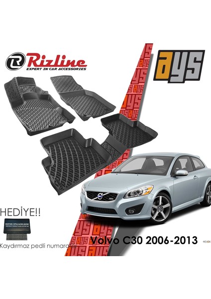 Us Rizline Volvo C30 2006- 2013 3D Havuzlu Paspas