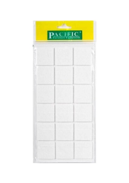 Kare Yapışkanlı Beyaz Keçe 30 mm x 30 mm 21'li