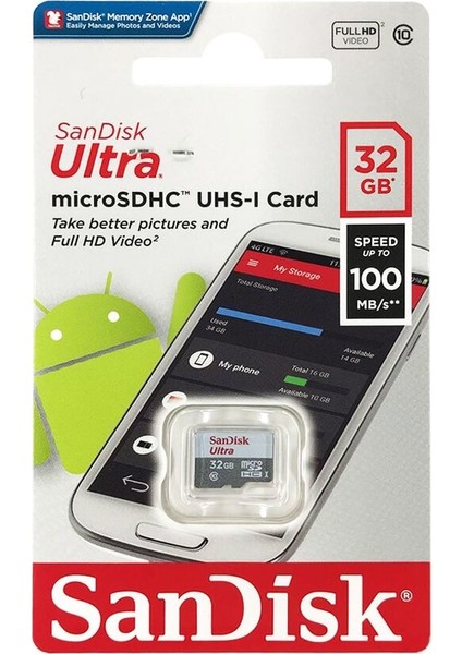 Ultra 32GB 100MB/S Class 10 Microsdhc Bellek Kartı