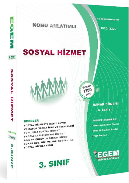 3. Sınıf Sosyal Hizmet (Bahar Dönemi) Konu Anlatımlı Soru Bankası -(6. Yarıyıl)