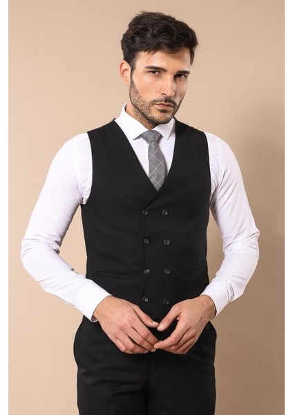 Erkek Sivri Yaka Slim Fit Yelekli Takım Elbise fiyatları