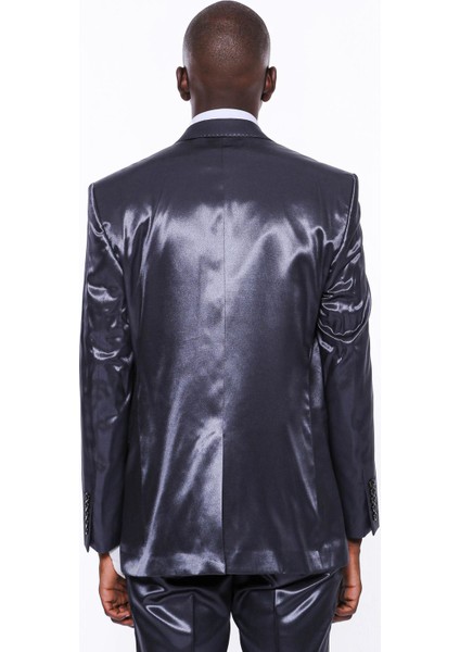 Erkek Saten Iki Düğme Slim Fit Smokin