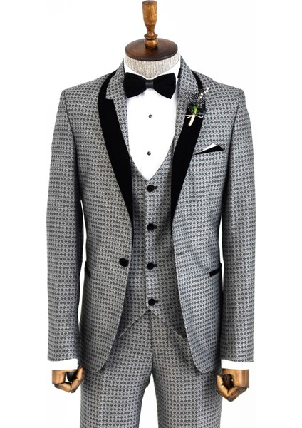 Erkek Yelekli Damatlık Slim Fit Takım Elbise modelleri